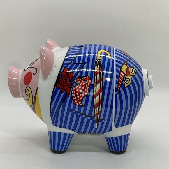 Colorful Ritzenhoff London City Banker Piggy Bank with Stripes - Picture 7 of 8
